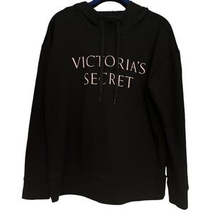 Women’s Victoria’s Secret hoodie.  Size M. Black with pink lettering.